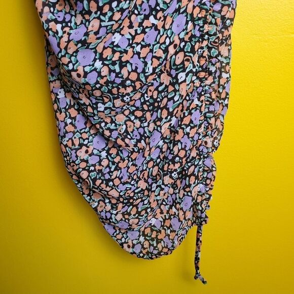 ASTR Cottagecore Ditsy Floral Ruched Midi Dress Small - Picture 6 of 11